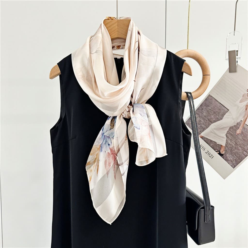 MaraSilk Pure Mulberry Silk Scarf - Oblong Satin Stripe MS632