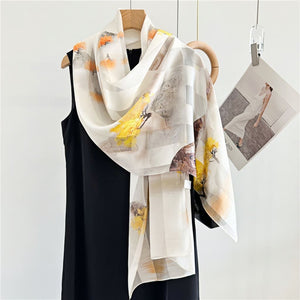 MaraSilk Pure Mulberry Silk Scarf - Oblong Satin Stripe MS632