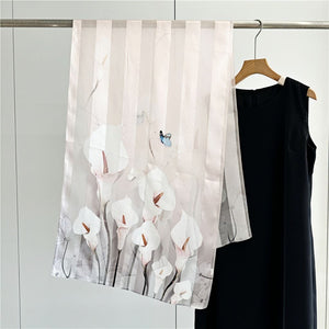 MaraSilk Pure Mulberry Silk Scarf - Oblong Satin Stripe MS632 66" x 21" MS63210