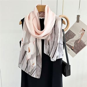 MaraSilk Pure Mulberry Silk Scarf - Oblong Satin Stripe MS632