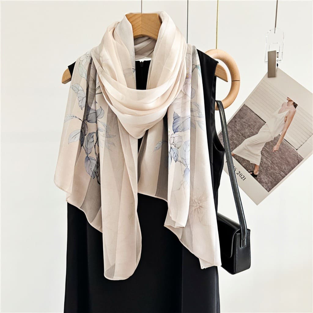 MaraSilk Pure Mulberry Silk Scarf - Oblong Satin Stripe MS632