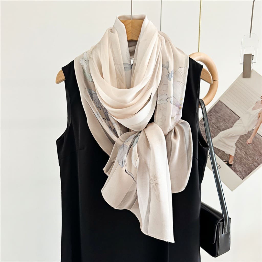 MaraSilk Pure Mulberry Silk Scarf - Oblong Satin Stripe MS632