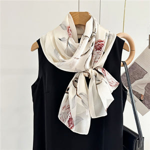 MaraSilk Pure Mulberry Silk Scarf - Oblong Satin Stripe MS632