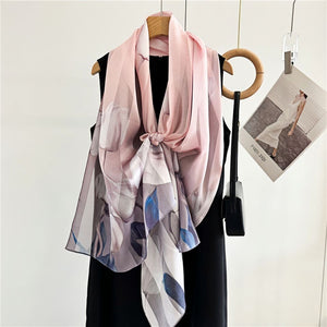 MaraSilk Pure Mulberry Silk Scarf - Oblong Satin Stripe MS632