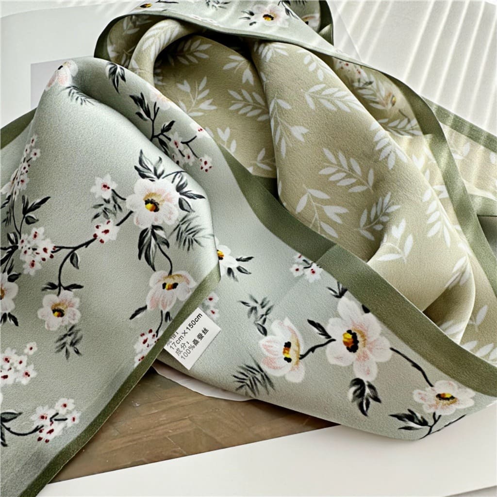 MaraSilk Pure Mulberry Silk Scarf - Ribbon Satin MS710