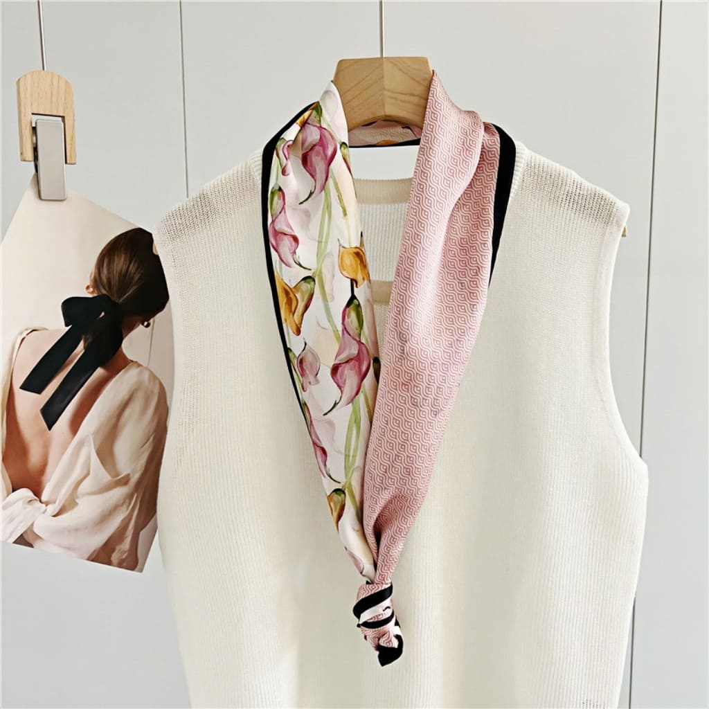 MaraSilk Pure Mulberry Silk Scarf - Ribbon Satin MS726