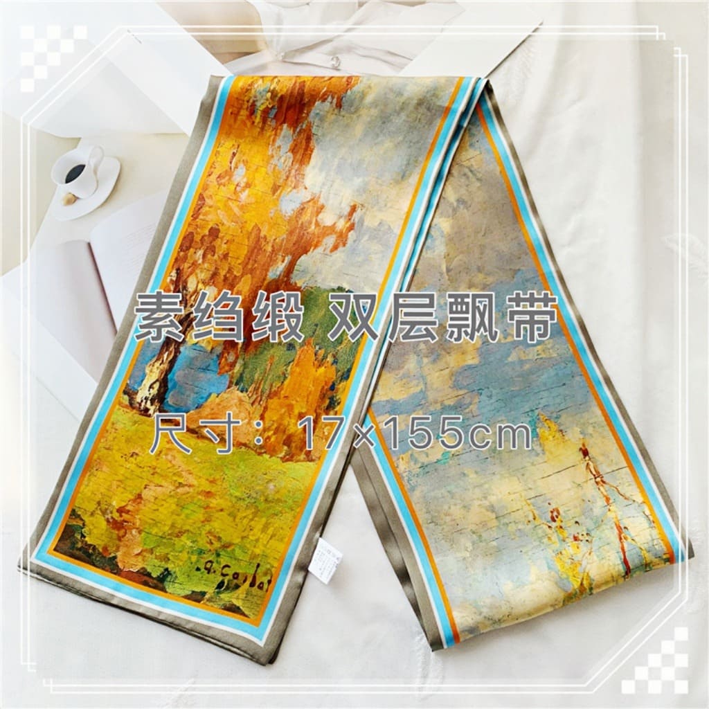 MaraSilk Pure Mulberry Silk Scarf - Ribbon Satin MS727