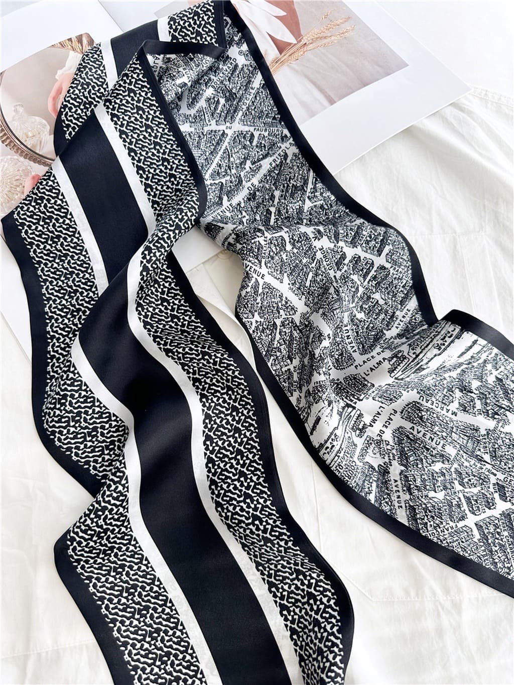 MaraSilk Pure Mulberry Silk Scarf - Ribbon Satin MS731