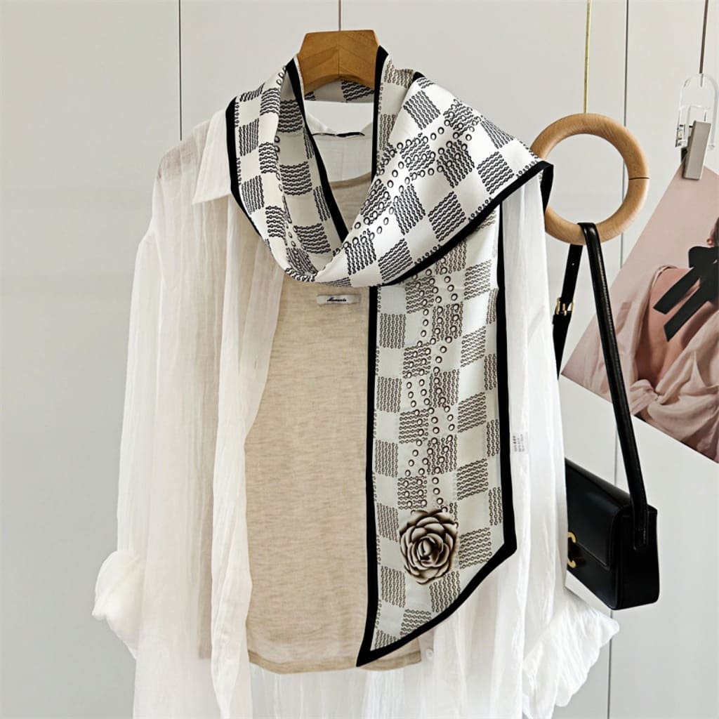 MaraSilk Pure Mulberry Silk Scarf - Ribbon Satin MS736