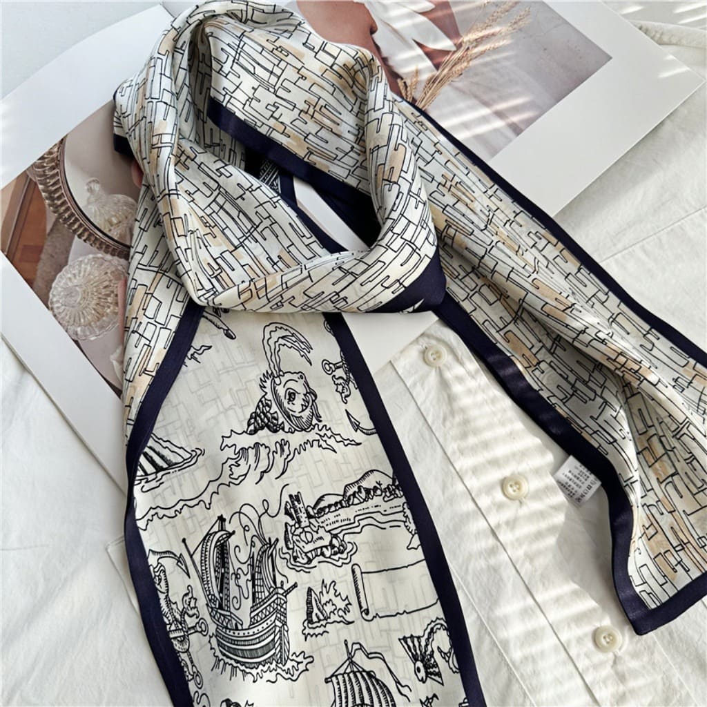 MaraSilk Pure Mulberry Silk Scarf - Ribbon Satin MS738