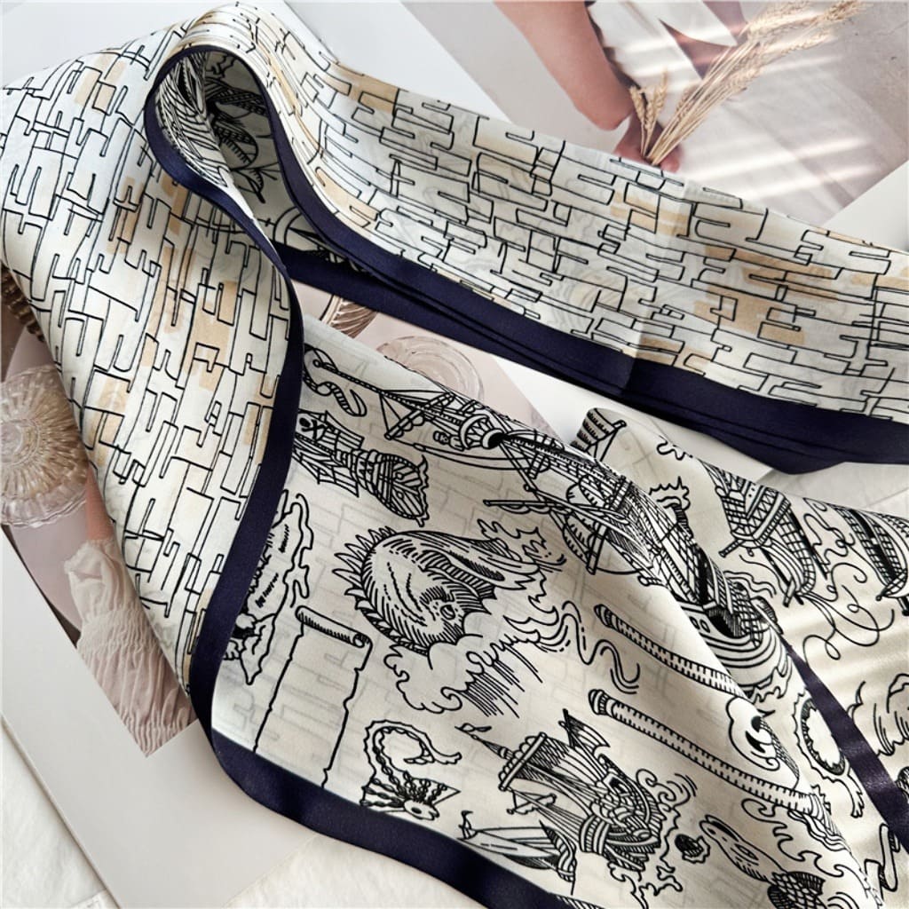 MaraSilk Pure Mulberry Silk Scarf - Ribbon Satin MS738