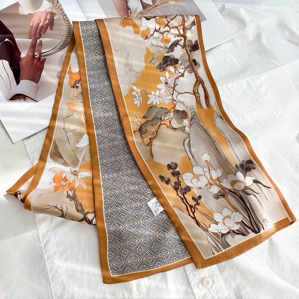 MaraSilk Pure Mulberry Silk Scarf - Ribbon Satin MS751