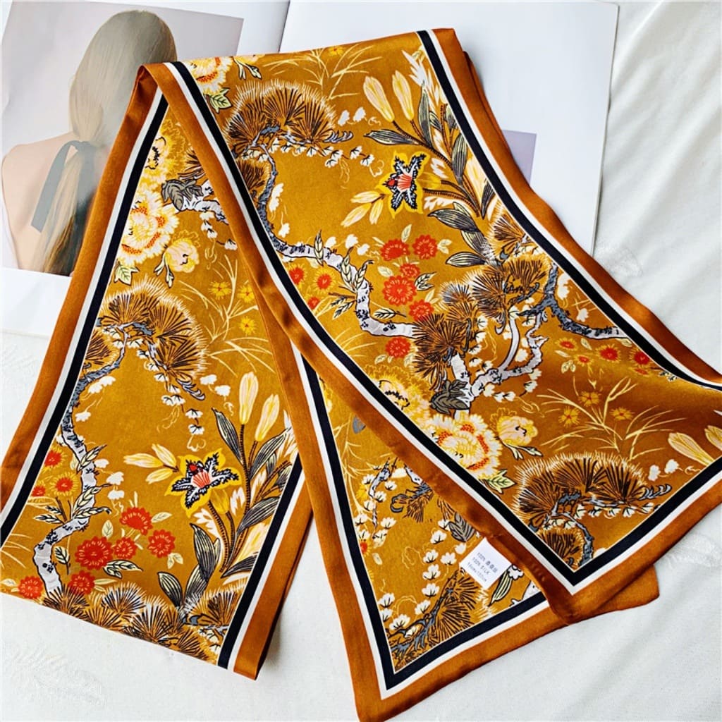 MaraSilk Pure Mulberry Silk Scarf - Ribbon Satin MS757 59" x 6" MS75702