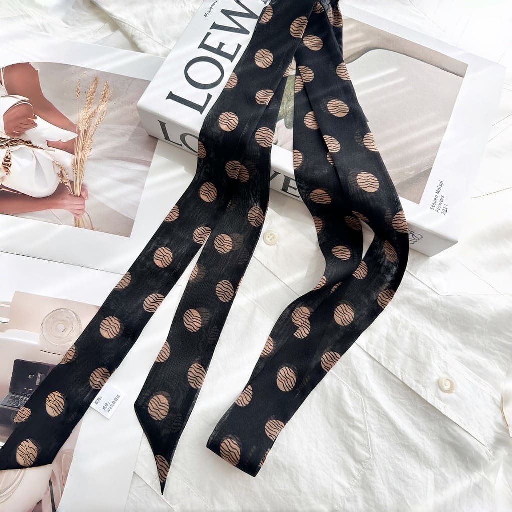 MaraSilk Pure Mulberry Silk Scarf - Skinny Chiffon MS805 71" x 1.6" MS80505