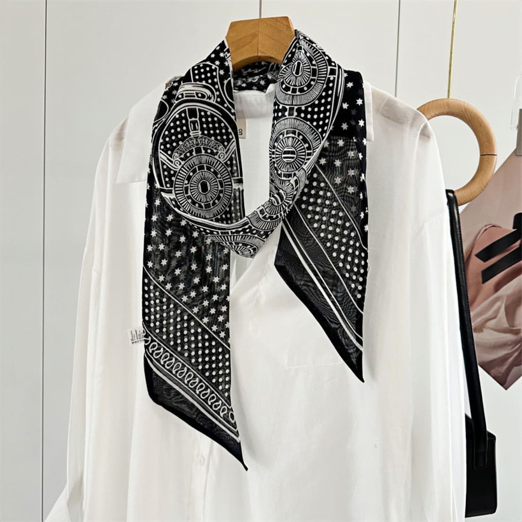 MaraSilk Pure Mulberry Silk Scarf - Skinny Chiffon MS806