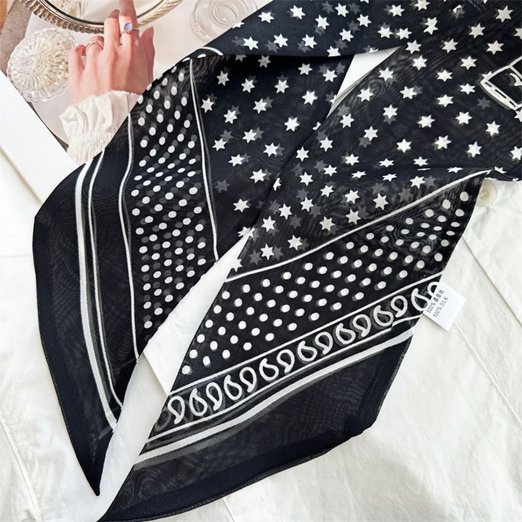 MaraSilk Pure Mulberry Silk Scarf - Skinny Chiffon MS806