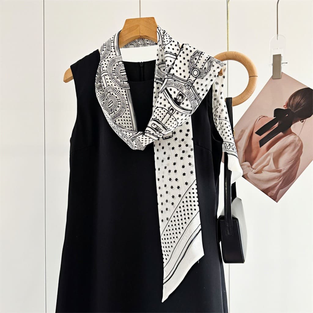 MaraSilk Pure Mulberry Silk Scarf - Skinny Chiffon MS806