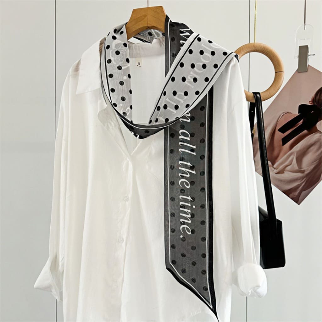 MaraSilk Pure Mulberry Silk Scarf - Skinny Chiffon MS806