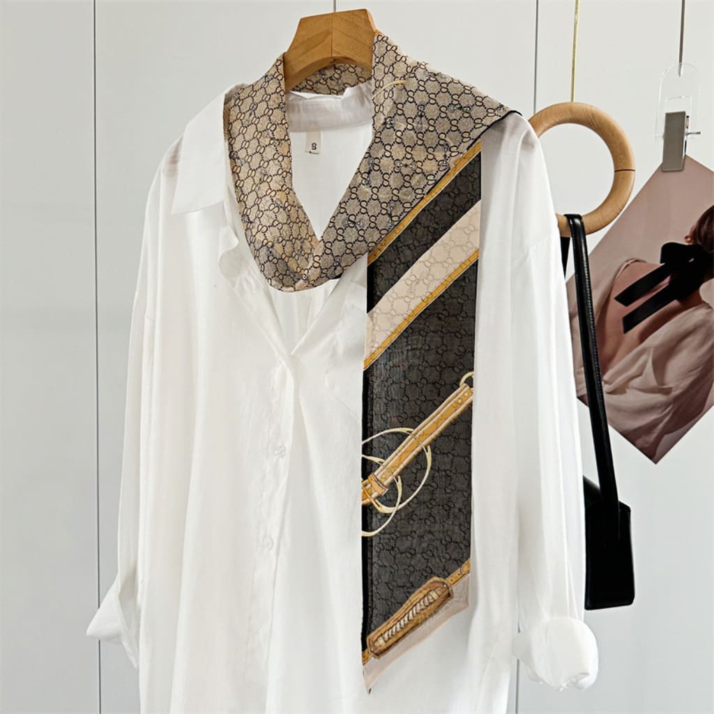 MaraSilk Pure Mulberry Silk Scarf - Skinny Chiffon MS806