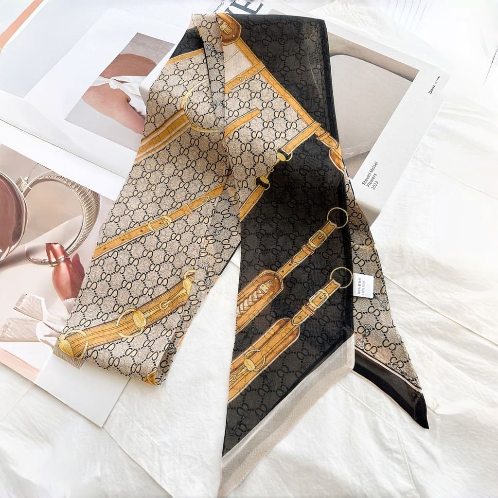 MaraSilk Pure Mulberry Silk Scarf - Skinny Chiffon MS806