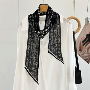 MaraSilk Pure Mulberry Silk Scarf - Skinny Chiffon MS806