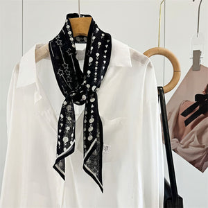 MaraSilk Pure Mulberry Silk Scarf - Skinny Chiffon MS806