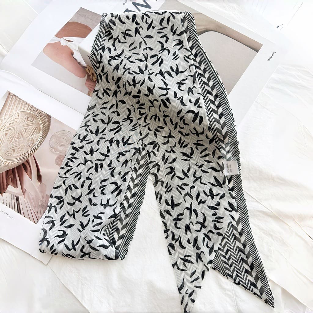 MaraSilk Pure Mulberry Silk Scarf - Skinny Chiffon MS806