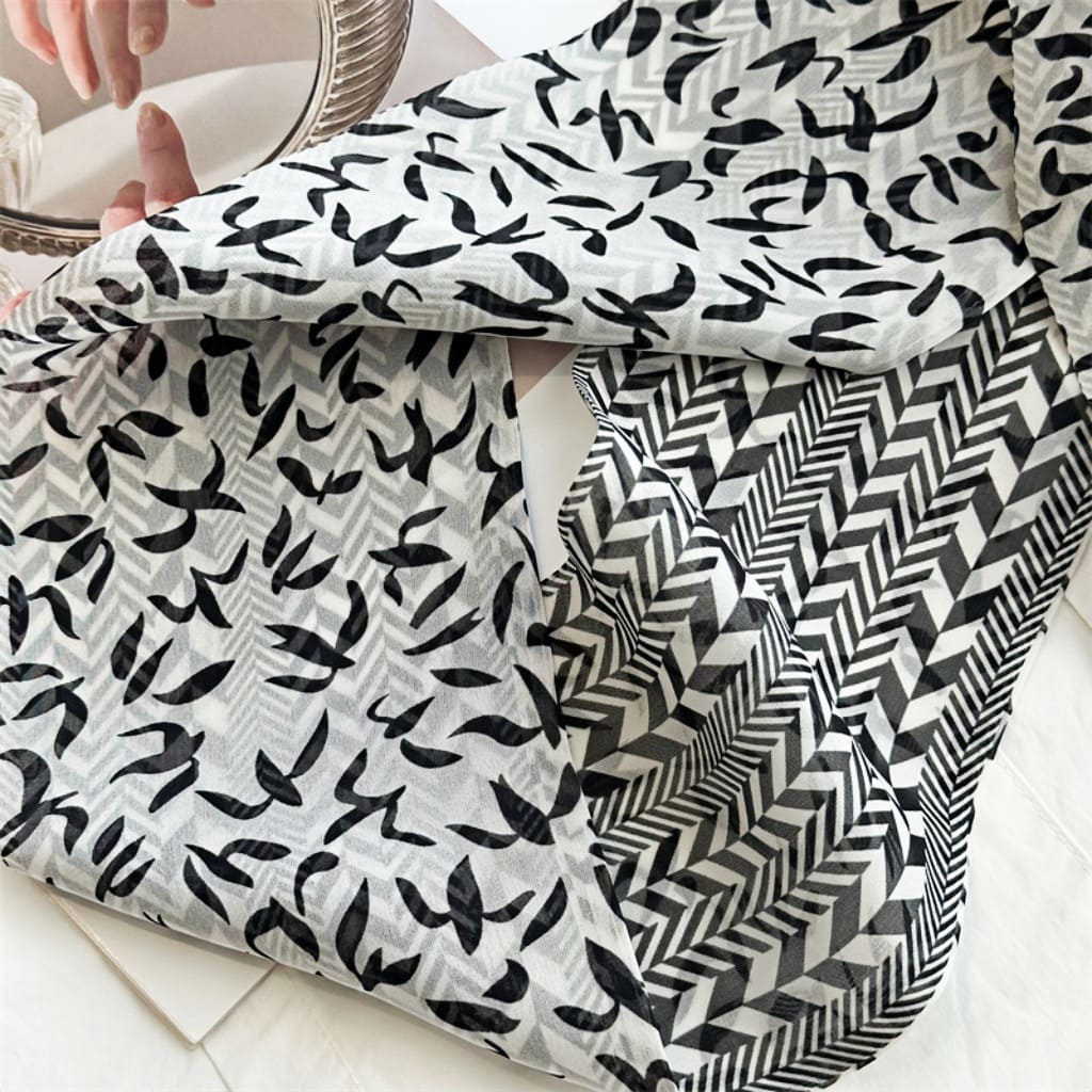 MaraSilk Pure Mulberry Silk Scarf - Skinny Chiffon MS806