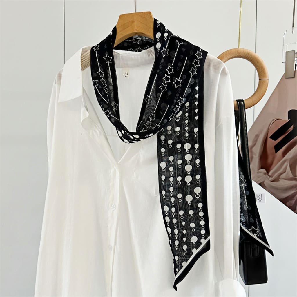 MaraSilk Pure Mulberry Silk Scarf - Skinny Chiffon MS806