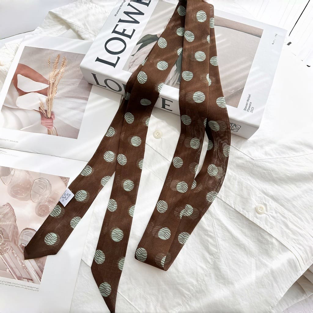 MaraSilk Pure Mulberry Silk Scarf - Skinny Chiffon MS807 71" x 1.6" MS80702