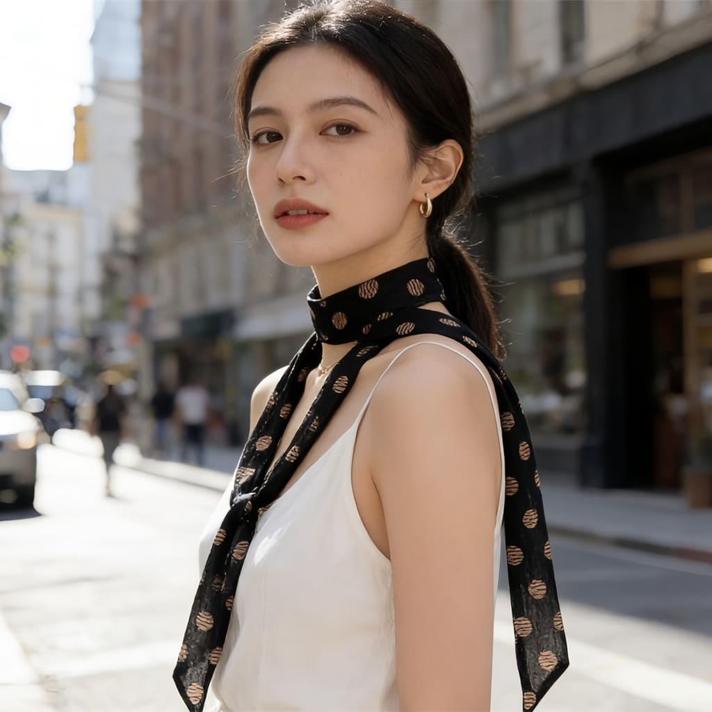 MaraSilk Pure Mulberry Silk Scarf - Skinny Chiffon MS807