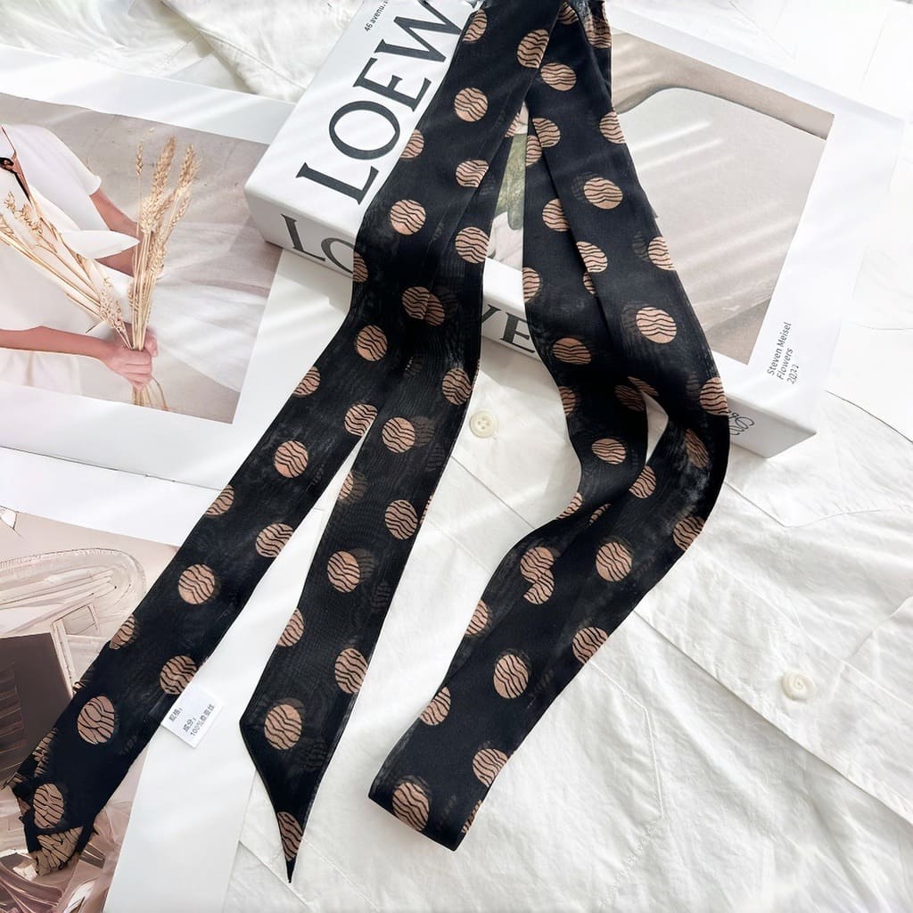 MaraSilk Pure Mulberry Silk Scarf - Skinny Chiffon MS807 71" x 1.6" MS80701