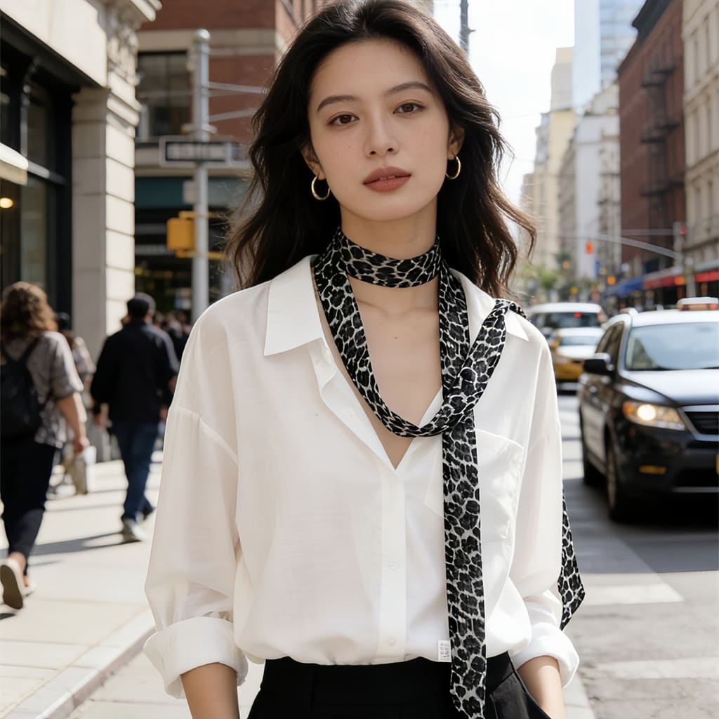 MaraSilk Pure Mulberry Silk Scarf - Skinny Chiffon MS809