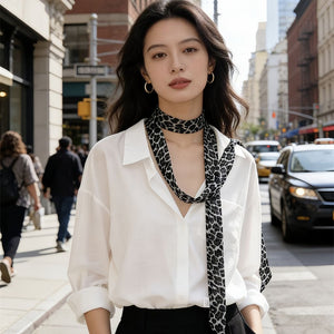 MaraSilk Pure Mulberry Silk Scarf - Skinny Chiffon MS809