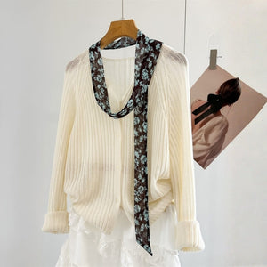 MaraSilk Pure Mulberry Silk Scarf - Skinny Chiffon MS997