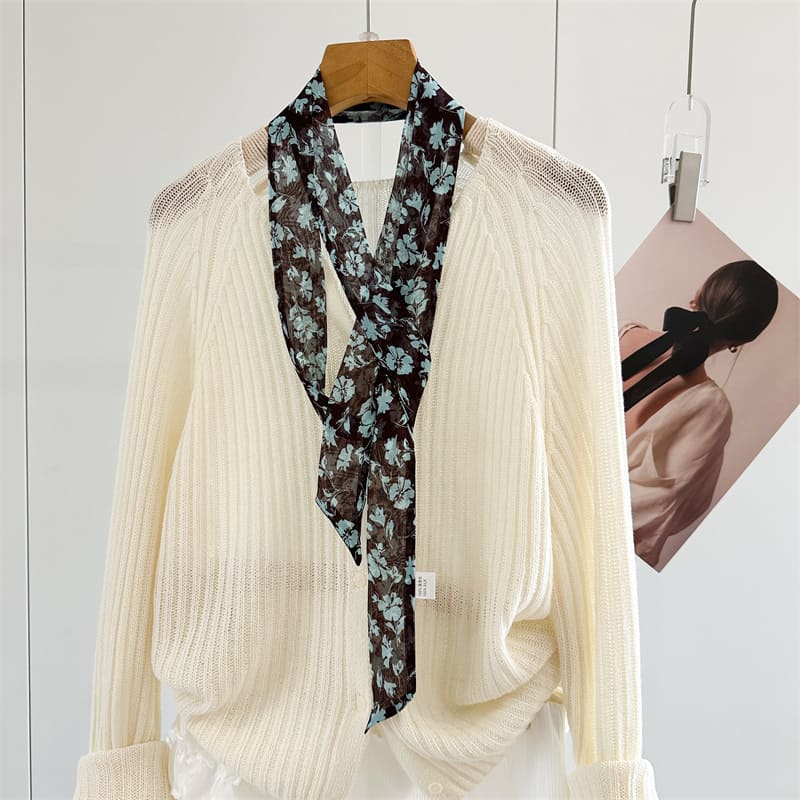 MaraSilk Pure Mulberry Silk Scarf - Skinny Chiffon MS997