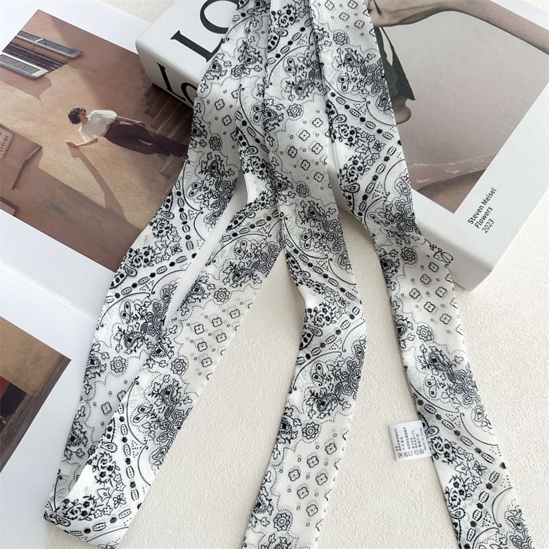 MaraSilk Pure Mulberry Silk Scarf - Skinny Chiffon MS999 71" x 1.6" MS99901