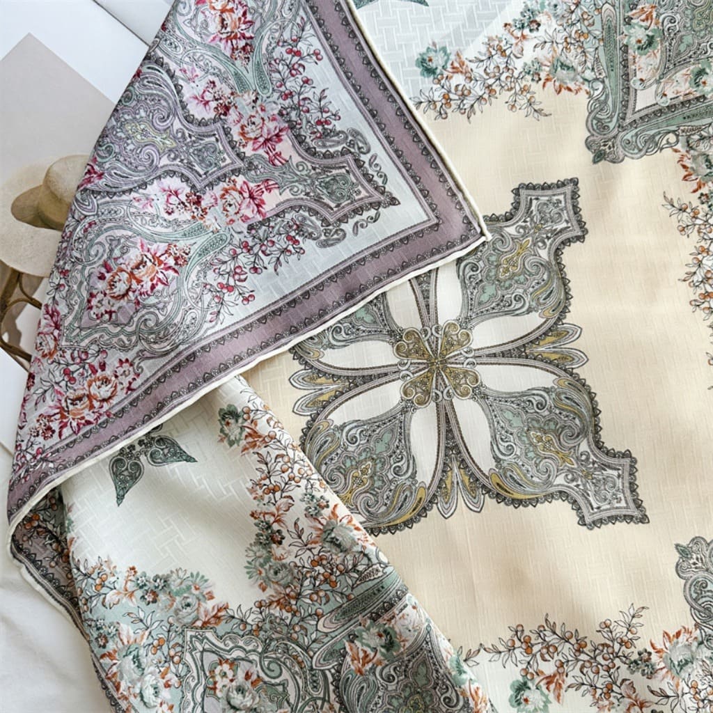 MaraSilk Pure Mulberry Silk Scarf - Square Brocade MS275