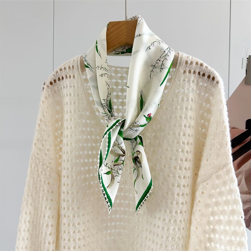 MaraSilk Pure Mulberry Silk Scarf - Square Crepe de Chine MS1007