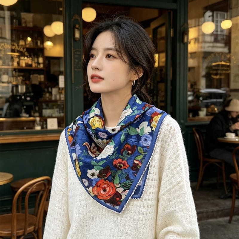 MaraSilk Pure Mulberry Silk Scarf - Square Crepe de Chine MS1014