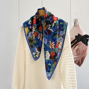 MaraSilk Pure Mulberry Silk Scarf - Square Crepe de Chine MS1014