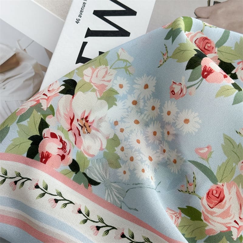 MaraSilk Pure Mulberry Silk Scarf - Square Crepe de Chine MS1016