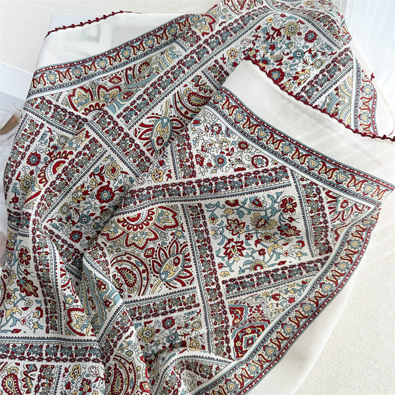 MaraSilk Pure Mulberry Silk Scarf - Square Crepe de Chine MS1017