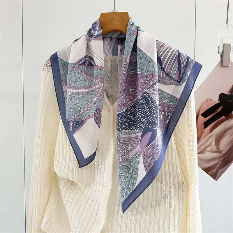 MaraSilk Pure Mulberry Silk Scarf - Square Crepe de Chine MS947