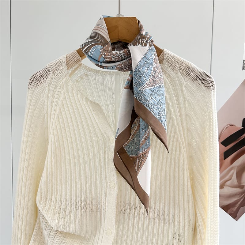 MaraSilk Pure Mulberry Silk Scarf - Square Crepe de Chine MS947