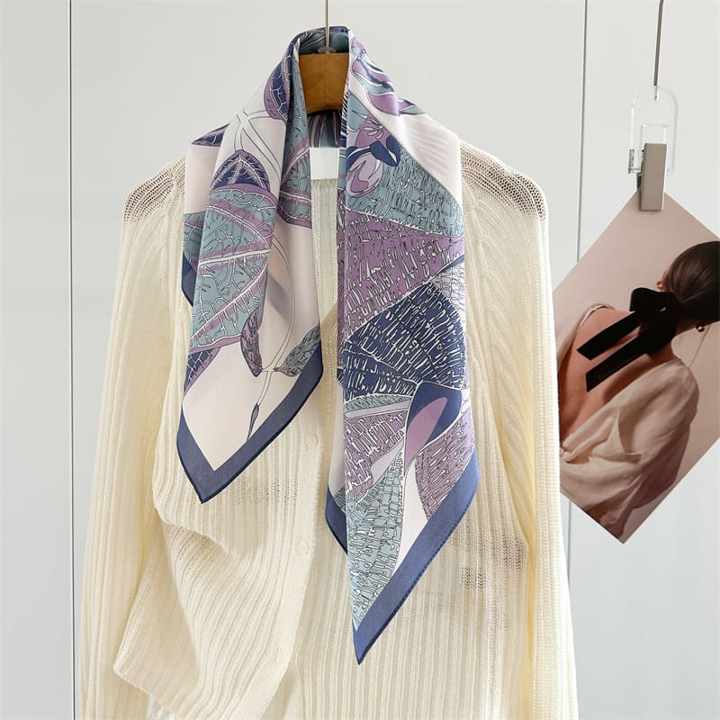 MaraSilk Pure Mulberry Silk Scarf - Square Crepe de Chine MS947