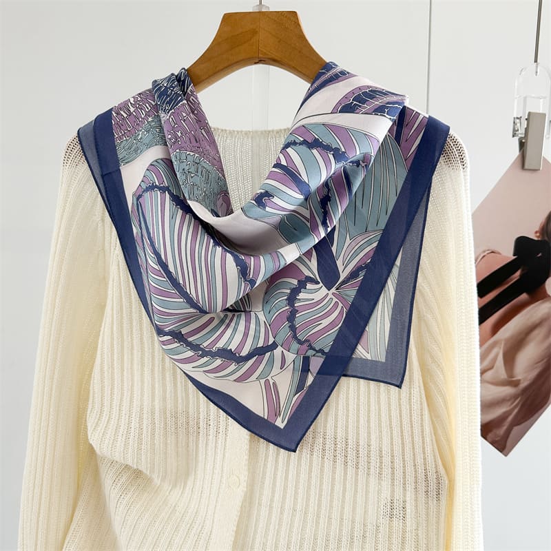 MaraSilk Pure Mulberry Silk Scarf - Square Crepe de Chine MS947