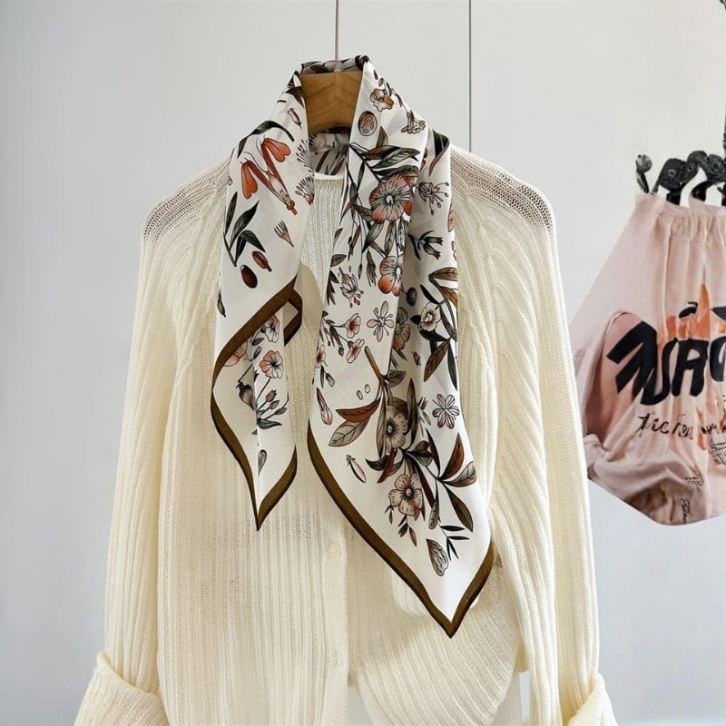 MaraSilk Pure Mulberry Silk Scarf - Square Crepe de Chine MS965