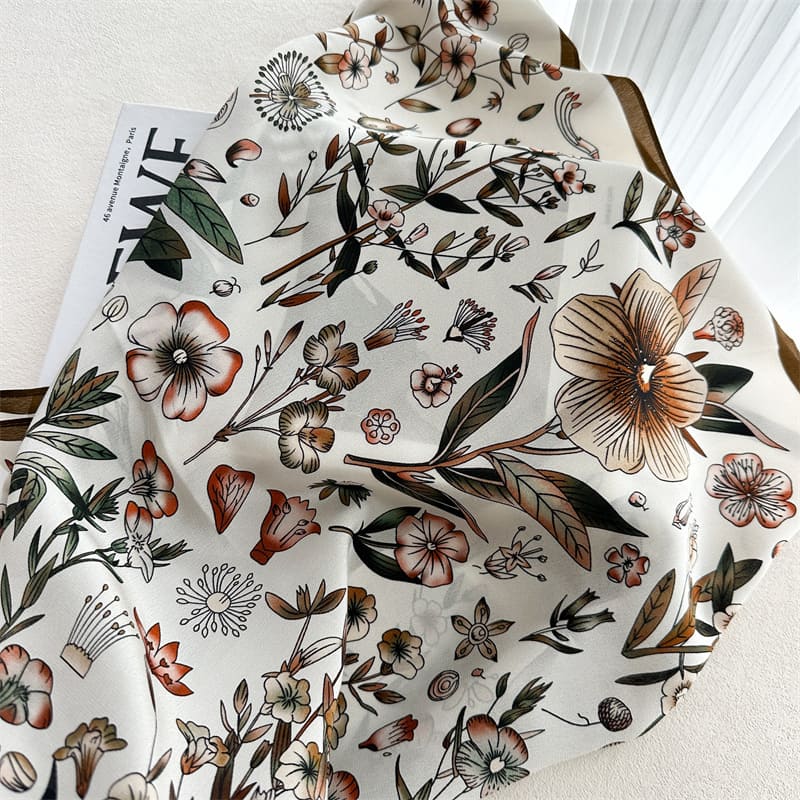 MaraSilk Pure Mulberry Silk Scarf - Square Crepe de Chine MS965