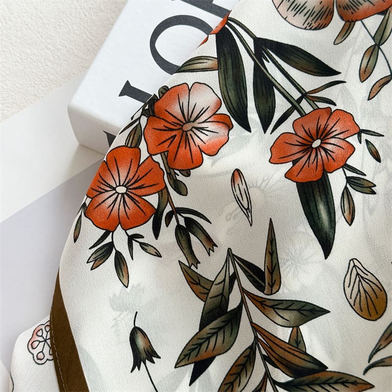 MaraSilk Pure Mulberry Silk Scarf - Square Crepe de Chine MS965